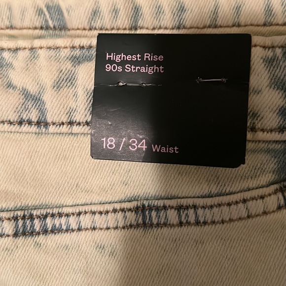 90s High Rise Lime Green Acid Wash Jeans - Picture 3 of 4